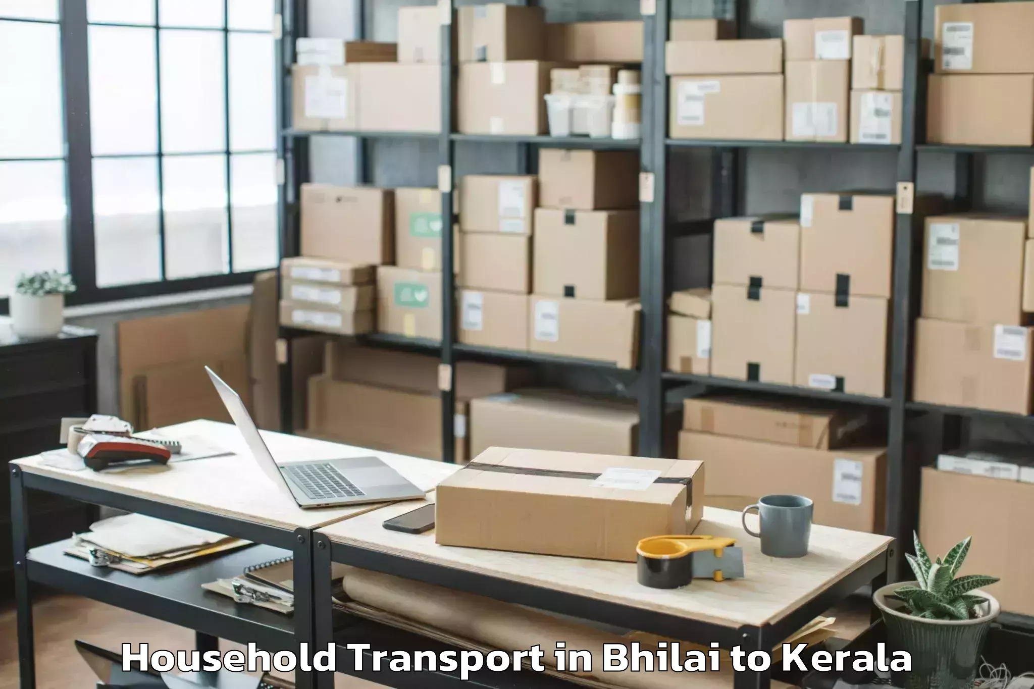 Reliable Bhilai to Piravam Household Transport